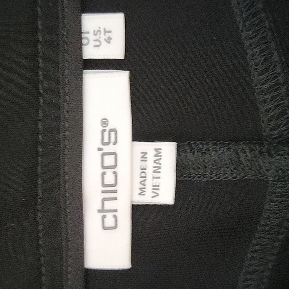 Chico's Black Faux Leather Front/Ponte Back Pants Size 4 TALL - Picture 7 of 8